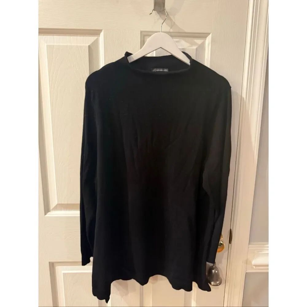Adrianna Papell Black Funnel Neck Tunic Sweater sz 2X